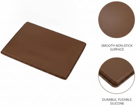 Reusable Silicone Baking Mat Set, Smooth Surface Brown Dough Rolling &