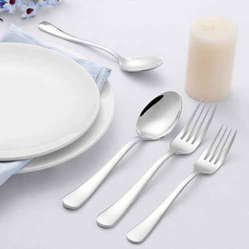 E-far Heavy Duty Silverware Set for 8, 40 Pcs Stainless Steel Flatware Set