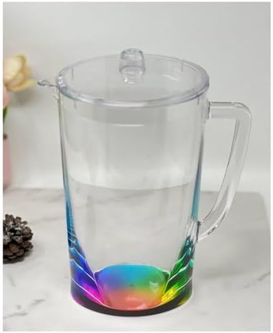 Water Pitcher with Lid for Outdoor Entertaining, 2.75 Quart Clear