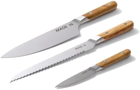 Made In Cookware 3-Piece Knife Set, Olive Wood Handle
