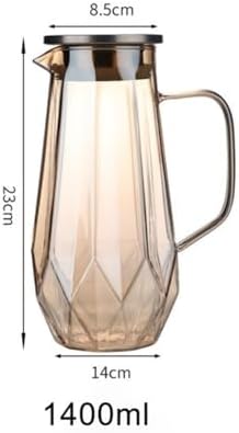 Drinking 1.4L Glass Water Pitcher with Lid Hot Cold Jug