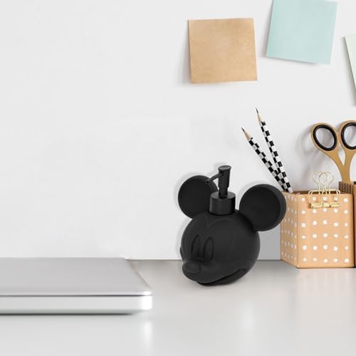Jay Franco Disney Mickey Mouse Soap Dispenser, Black Resin
