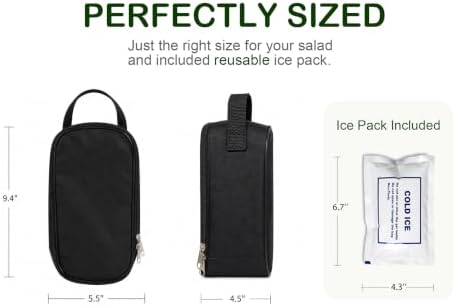 insulated Salad Jar Bag with Ice Pack for 32 oz Mason Jars