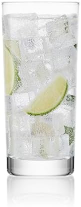 Mikasa Lana Tall Beverage Highball Glass Cups, Set of 4, 16 Ounce