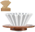 Ceramic Coffee Dripper,Pour Over Coffee Dripper with Wood Stand
