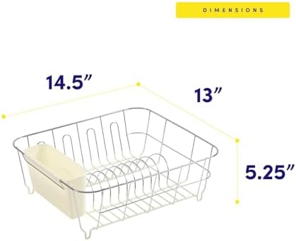 Dish Drying Rack & Cutlery Holder 2 Piece Set - Compact Sink-Fitting