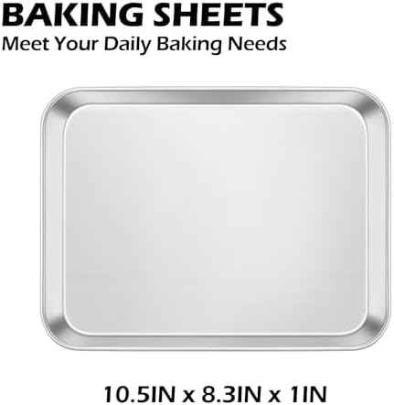 Leonyo Non-Toxic 10x8IN Small Stainless Steel Baking Sheet Pans