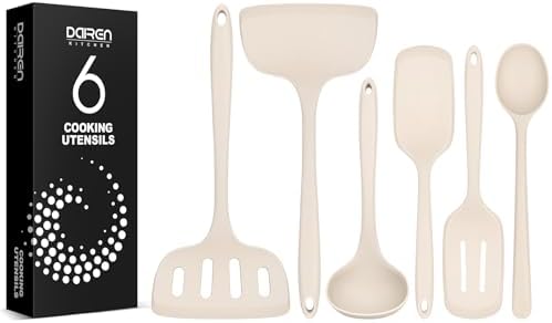 Small Silicone Spatula Turner Set, Non Toxic Kitchen Utensils, 6Pcs