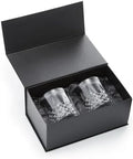 Bartesian Diamond Etched Lowball Glasses - 10.5 Oz Short Low Ball