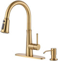 WOWOW Gold Stainless Steel Pull-Down Kitchen Faucet