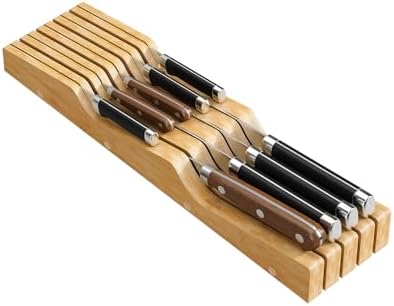 Bamboo In-Drawer Knife Block, 9 Knives