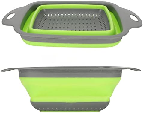 Collapsible Colander Set, Silicone Kitchen Strainer Set, Colander for