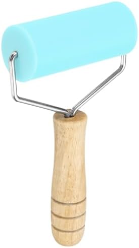HARFINGTON Rolling Pin 7.6" x 1.69" Silicone Roller Wood Handle