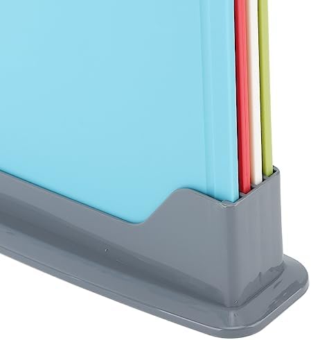 4 Pcs Plastic, Cutting Board Set with Storage Stand Kitchen 4-Color