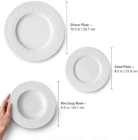 Villeroy & Boch Cellini 12 Piece Dinnerware Set, White, Service for 4