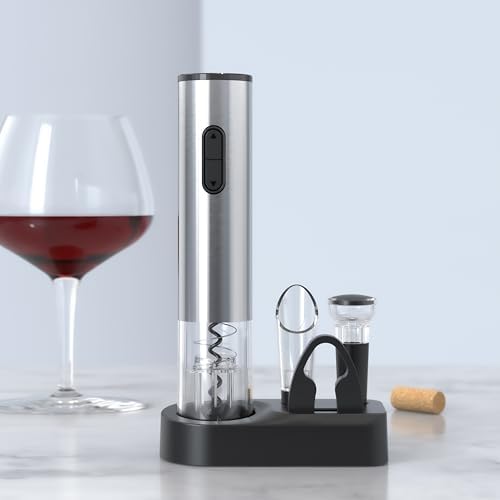 PEIPU Electric Wine Opener Set, Battery Operated 5-in-1 Wine Gifts for