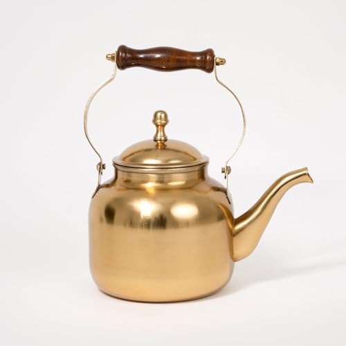 Gold Stainless Steel Whistling Tea Kettle, 1.5L