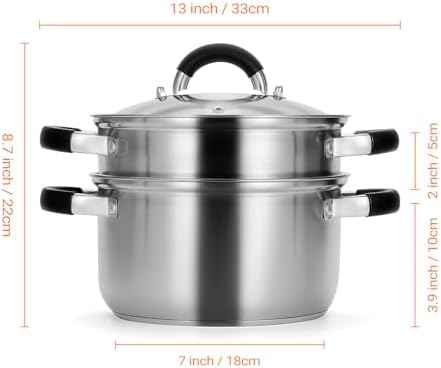 Kirecoo 3.2QT Stainless Steel Steamer for Cooking with Lid & Steamer Basket
