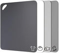 Fotouzy Plastic Cutting Boards with Food Icons, Set of 4, Flexible Cutting Mats with Hole, BPA-Free, Non-Slip and Dishwasher Safe, Modern Neutral Colors