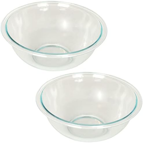 Pyrex 325 (2.5Qt) Clear Glass Mixing Bowls (2-Pack) - Made in USA