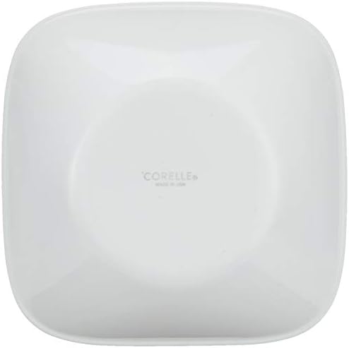 Corelle Vitrelle 2-PC Large 1-Qt Glass Serving Bowl, Crack and Chip Resistant, Square Serving Trays, White