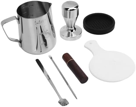51mm Coffee Tamper Set with Needle Distributor and Frothing Pitcher