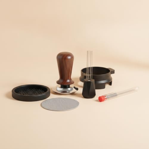 5 Pieces Coffee Pressing Device With Walnut Top Handle And Black