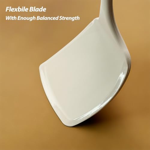 Silicone Pancake Spatula Turner, Lengthened Handle & Seamless Design