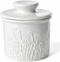 Sweese Ceramic Butter Crock, 4 oz French Butter Keeper with Embossed