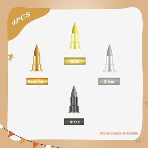 ZJSJSP 4PCS Edible Metallic Markers, Gold and Silver