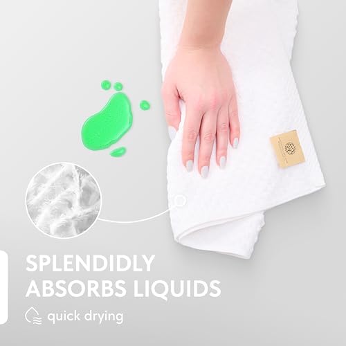 Wealuxe Super Absorbent Kitchen Towels 12 Pack - Premium 100% Cotton