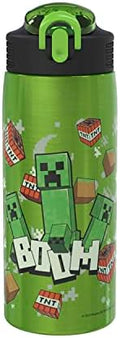 Zak Designs Minecraft Water Bottle for Travel and At Home, 19 oz