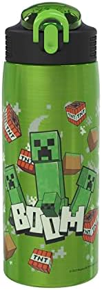 Zak Designs Minecraft Water Bottle for Travel and At Home, 19 oz