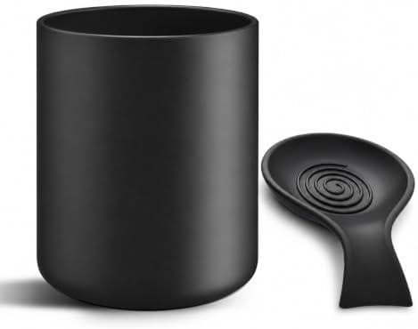 Ceramic Spoon Rest for Stove Top, Black Spoon Holder for Kitchen