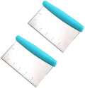 2PCS Dough Scraper, Stainless Steel Bench Scraper, Dough Cutter with