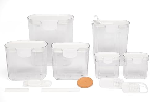 Progressive ProKeeper Baker's Storage Canister Set, White, 6-Piece