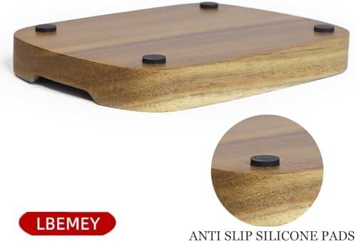 5.9 Inches Acacia Wood Spoon Rest For Stove Top - Smooth Rectangular