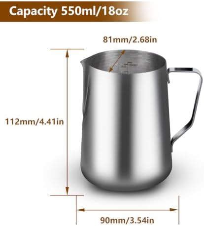 18oz Milk Frother Pitcher & Knock Box with Latte Pen