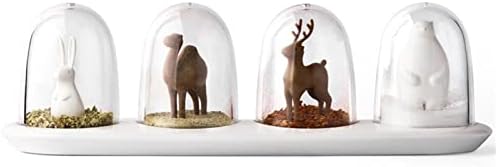 Spice Jars, 4 Pcs Spice with Label, Spices Container Set, Innovative