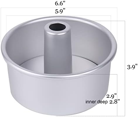 Tosnail 3 Pieces 6 Inches Aluminum Angel Food Cake Pan Round Cake Pan