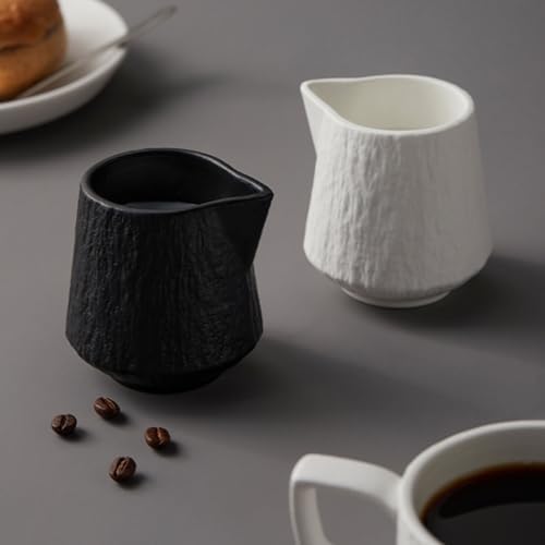 Rock Pattern Ceramic Milk Cup Set, 85ml and 130ml Iron Porcelain