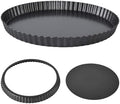 Fluted Tart Pan Set, Carbon Steel Nonstick Quiche Pans with Removable