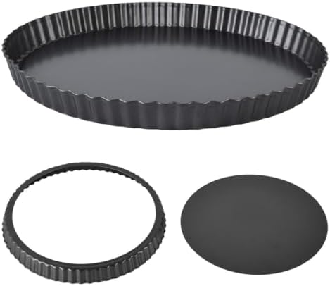 Fluted Tart Pan Set, Carbon Steel Nonstick Quiche Pans with Removable