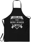Relax wine maker Is Here Black Apron - Apron One size fits all
