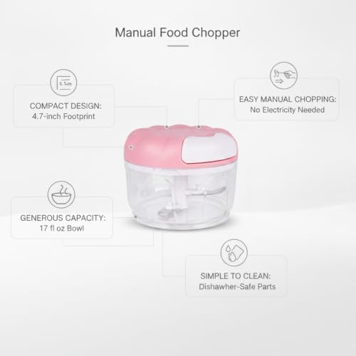 Manual Food Chopper, Pull-String Mincer for Garlic Herbs Vegetables