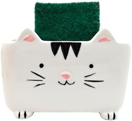 Ceramic Cat Sponge Holder for Kitchen Sink