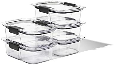 Rubbermaid Brilliance Meal Prep Containers, 2-Compartment Food Storage