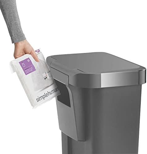 simplehuman Rectangular Step Trash Can, 45 Liter, Grey