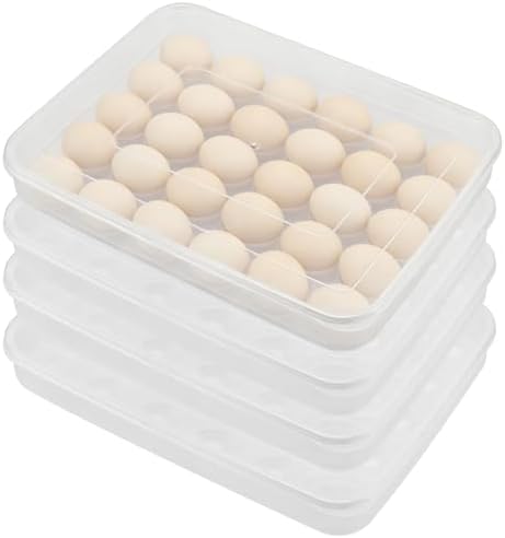 4 Pack Deviled Egg Containers with Lid, Plastic Egg Storage Container
