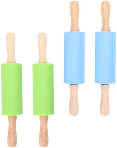 4pcs Silicone Rolling Pin for Baking, Dough and Cookie Prep